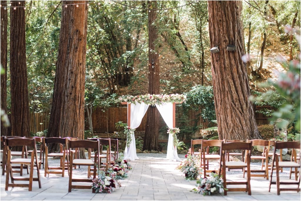 The ceremony arch at Deer Park Villa, Fairfax CA